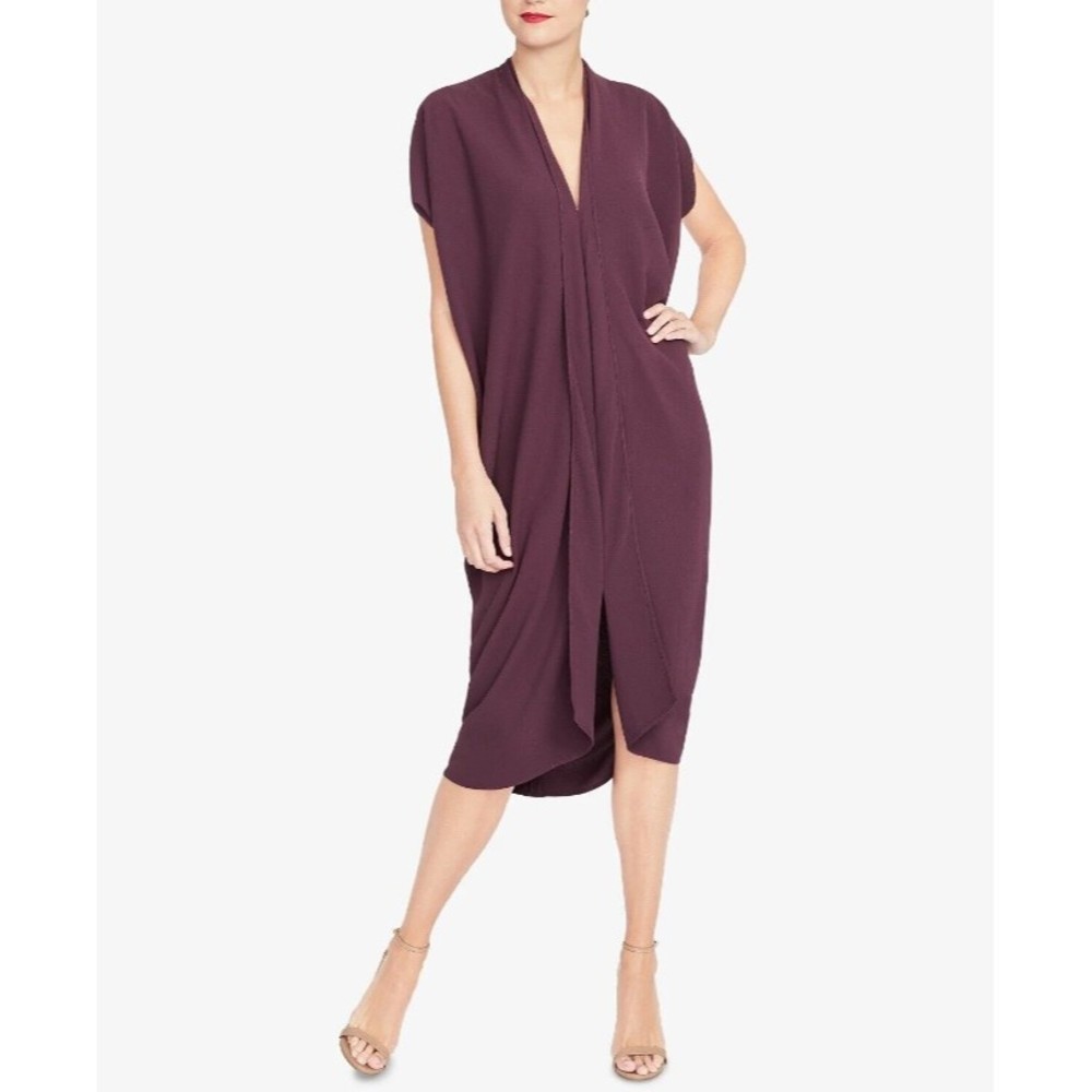 Rachel Roy Women's Daina Slit Drapey Caftan Dress Purple Size XXL